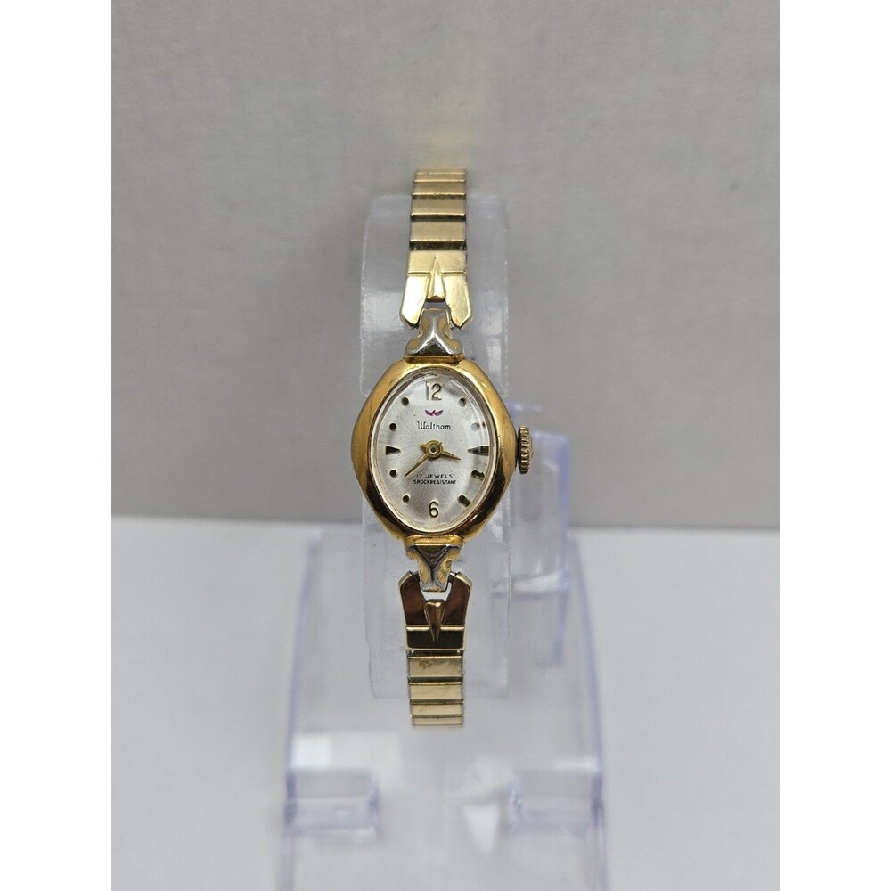 Vintage Waltham Ladies 17 Jewels Manual Wind Gold Tone Swiss Cocktail Watch Runs